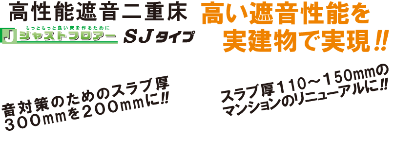 SJタイプ 高性能遮音二重床ヘッダー画像